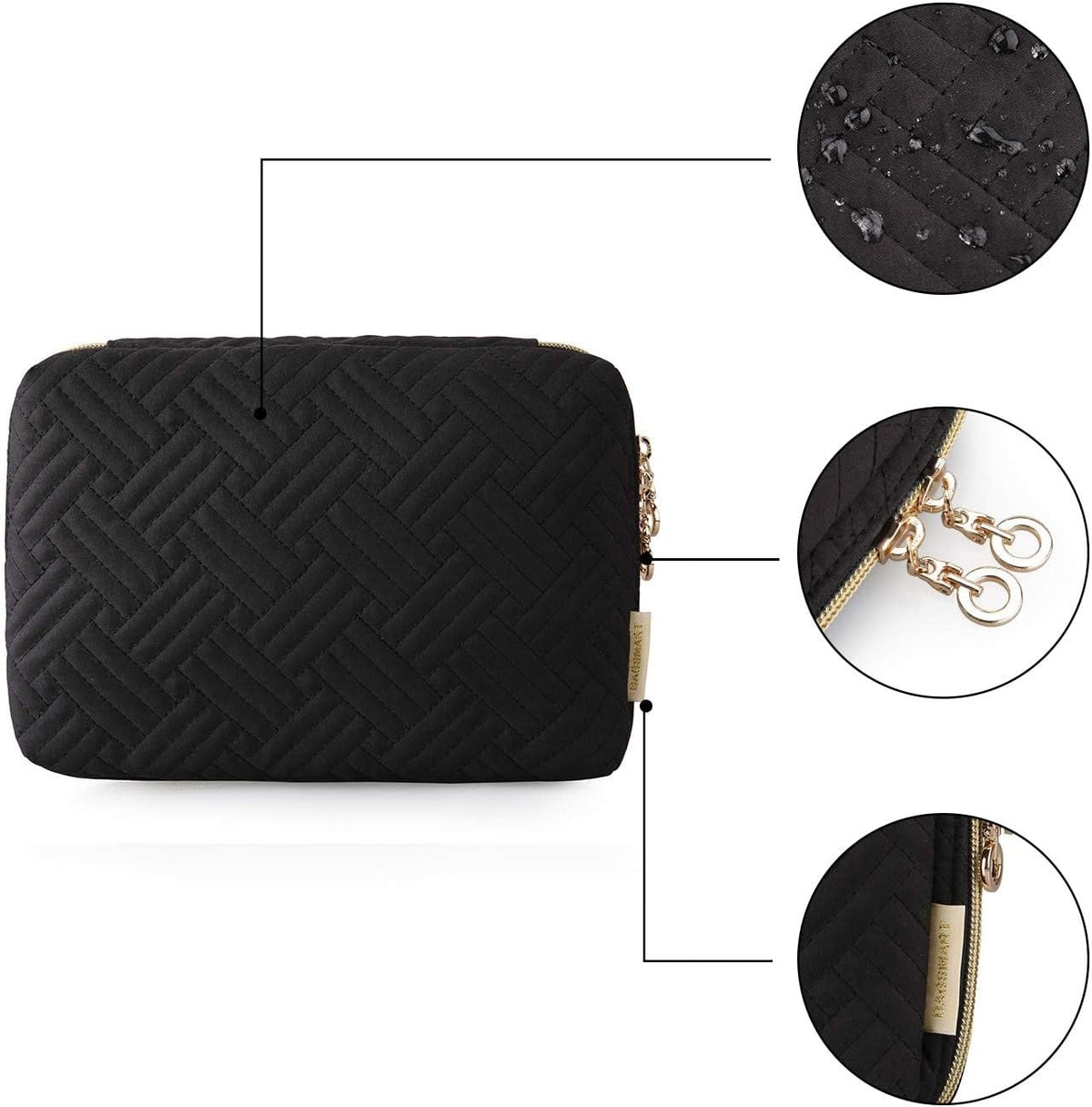 BAGSMART Electronic Organizer, Travel Cable Organizer Double Layer Electronics Accessories Cases Portable for Tablet 7.9", USB Drive, Cords, Black - PuriLite