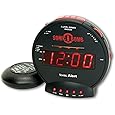 Sonic Alert Baseball Alarm Clock Nightlight for Heavy Sleepers - Loud & Compact Alarm Clock for Bedroom - Battery Backup & Full Range Dimmer - Easy to Set Digital Alarm Clock for Kids - AUX Connection - PuriLite