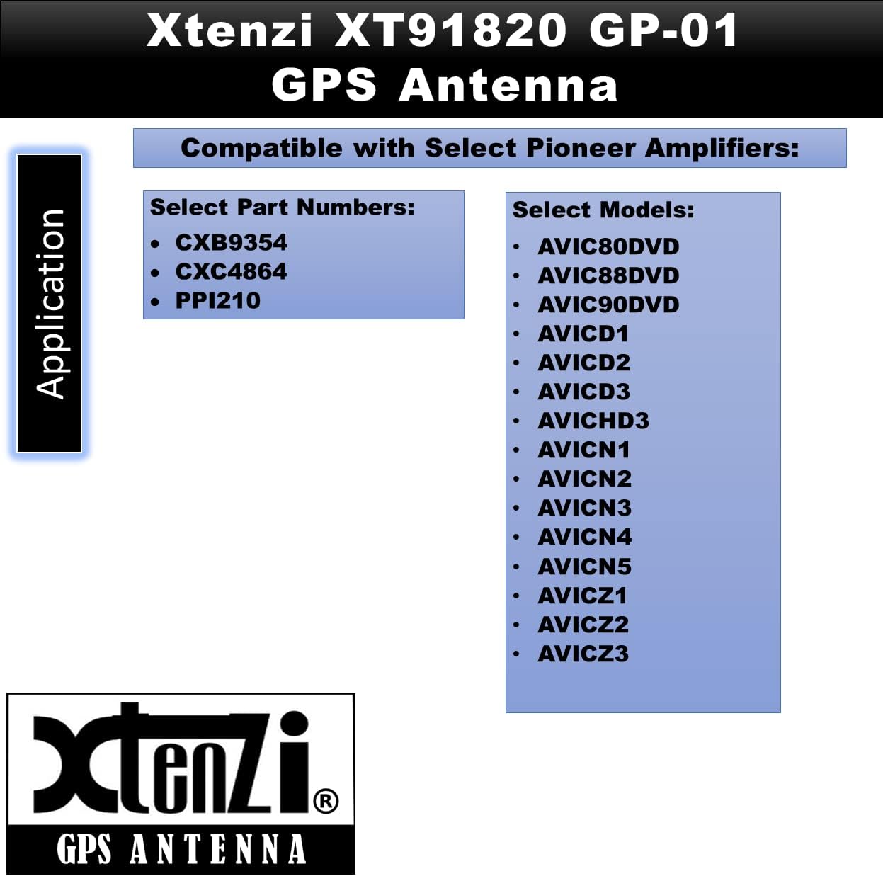 Xtenzi Replacement Active GPS Antenna Compatible with Select JVC Navigation KW-NT30HD KW-NT50HDT QAL1088-003 QAL1088-001 Models - PuriLite