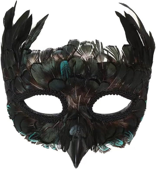 CENFPOLA Costume Mask Feather Animal Mask Masquerade Bird Mask Halloween Mardi Gras Cosplay Party Masque - PuriLite