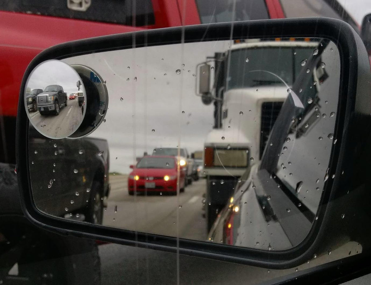 Ampper Blind Spot Mirror, 2" Round HD Glass Frameless Convex Rear View Mirror, Pack of 2 - PuriLite