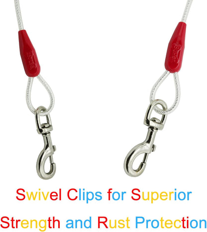 Petest 25ft Reflective Tie-Out Cable for Small Dogs Up to 35 Pounds - PuriLite