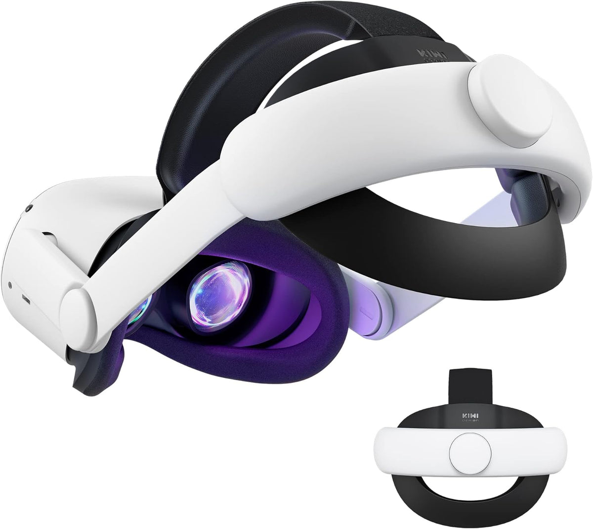 KIWI design Comfort Head Strap Compatible with Quest 2 Elite Strap for Enhanced Support Release Face Pressure - PuriLite