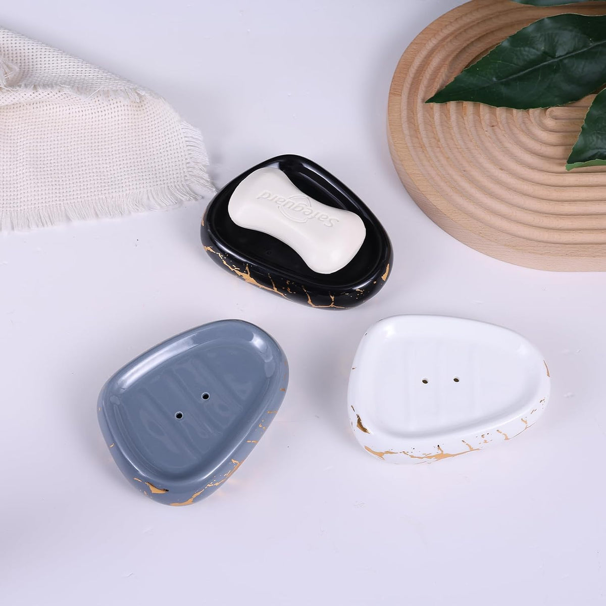 White Bathroom Accessories Set,Modern Countertop Bathroom Decor,Luxury 6 Piece Bathroom Accessory Set,Complete with Soap Dispenser,Toothbrush Holder,Tumbler,Tray - PuriLite