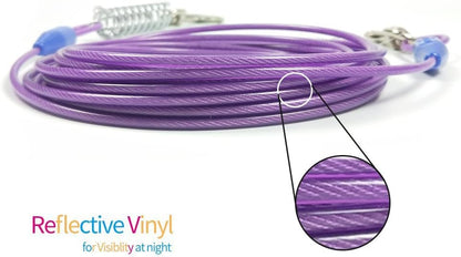 Petest 25ft Reflective Tie-Out Cable for Small Dogs Up to 35 Pounds - PuriLite