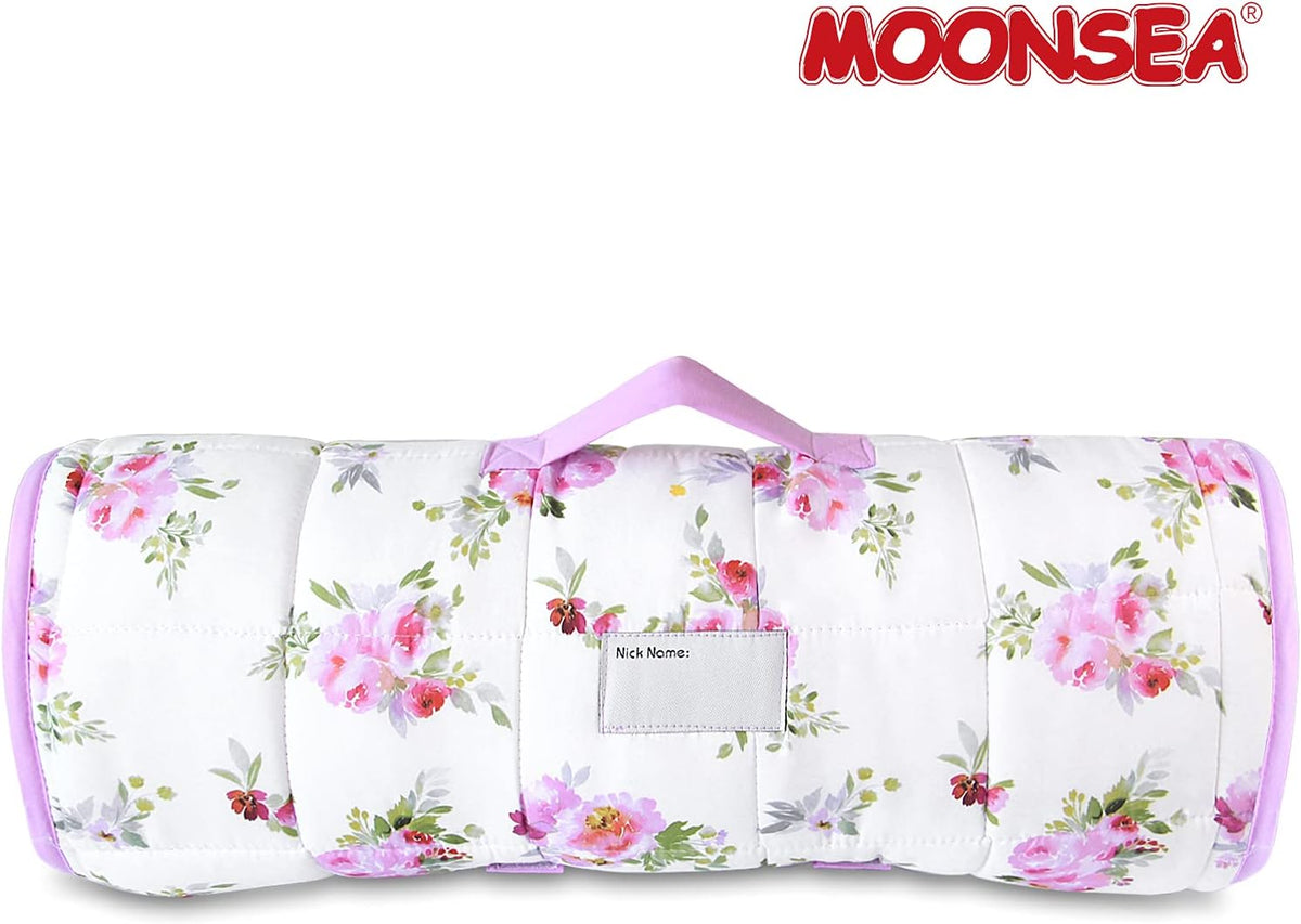 Toddler Nap Mat with Pillow and Fleece Minky Blanket, Kids Sleeping Bag Lightweight and Soft Perfect for Kids Preschool, Daycare, Travel Sleeping Bag Boys and Girls, Fit Standard Cot - PuriLite