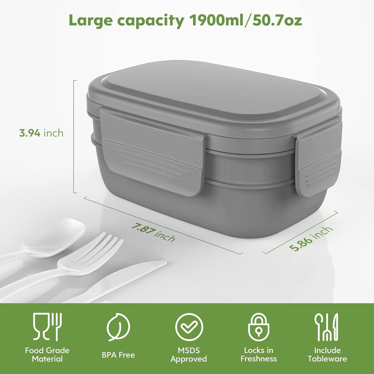 Bento Box Adult - 3 Layers Stackable Lunch Containers for Adults & Kids, 72oz Large Salad Containers for Lunch with Utensil Sauce Dressing Containers for Dining Out,Work,Pink - PuriLite
