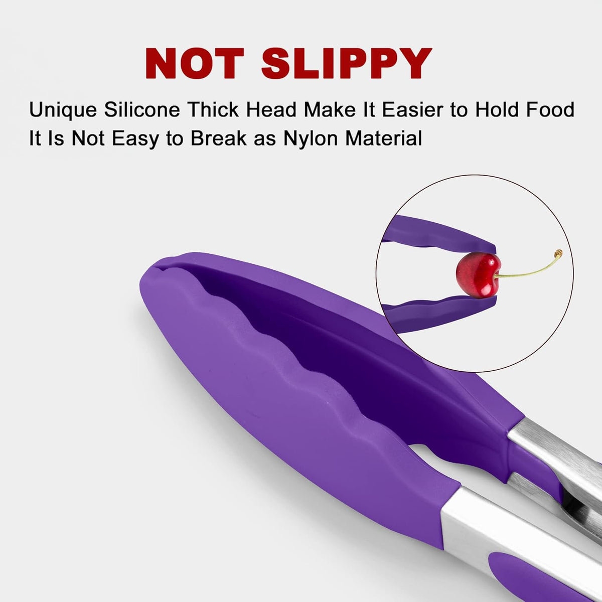 Purilite Select Silicone &amp; Stainless Steel Kitchen Tongs - PuriLite