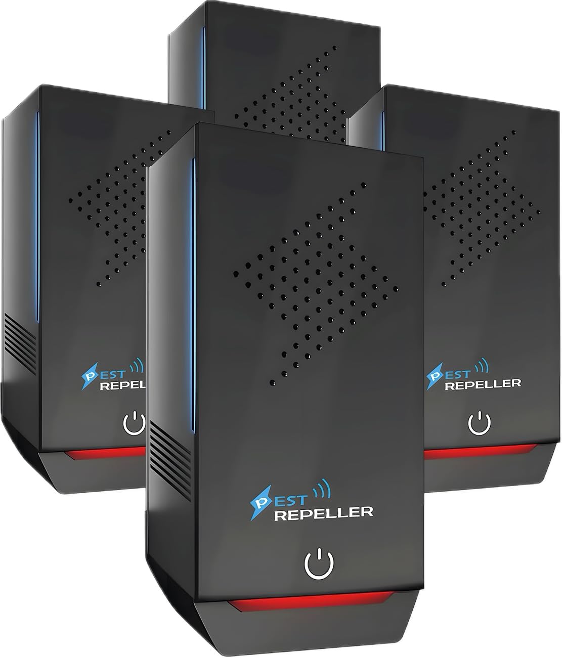 Ultrasonic Pest Repeller, 2025 Newest Electronic Pest Repellent, Indoor Ultrasonic Repellent for Roach, Rodent, Mouse, Bugs, Mosquito, Mice, Spider, Electronic Plug in Pest Control 4 Pack (Black) - PuriLite