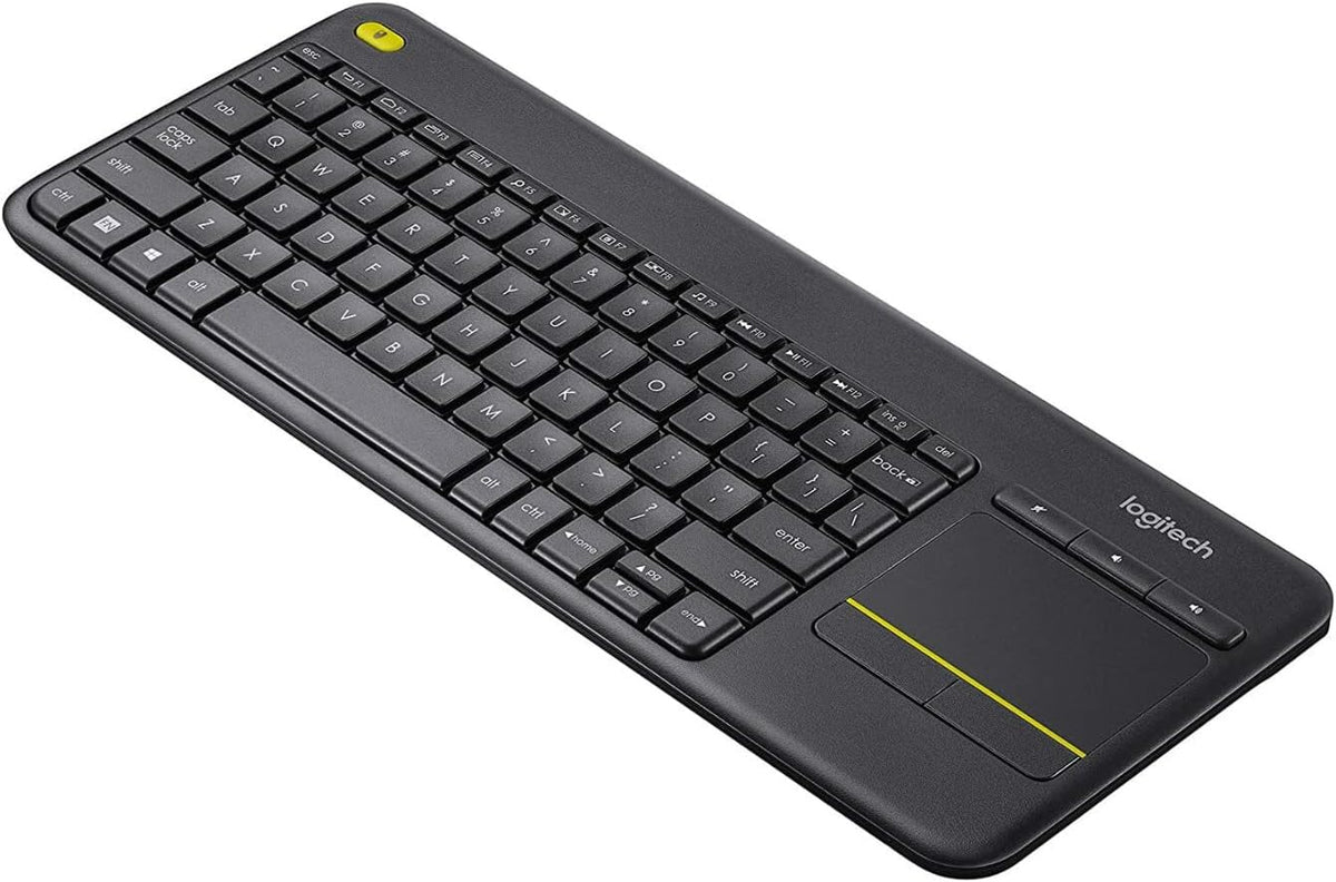 Logitech K400 Plus Wireless Touch TV Keyboard With Easy Media Control and Built-in Touchpad, HTPC Keyboard for PC-connected TV, Windows, Android, Chrome OS, Laptop, Tablet - Black - PuriLite