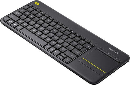 Logitech K400 Plus Wireless Touch TV Keyboard With Easy Media Control and Built-in Touchpad, HTPC Keyboard for PC-connected TV, Windows, Android, Chrome OS, Laptop, Tablet - Black - PuriLite