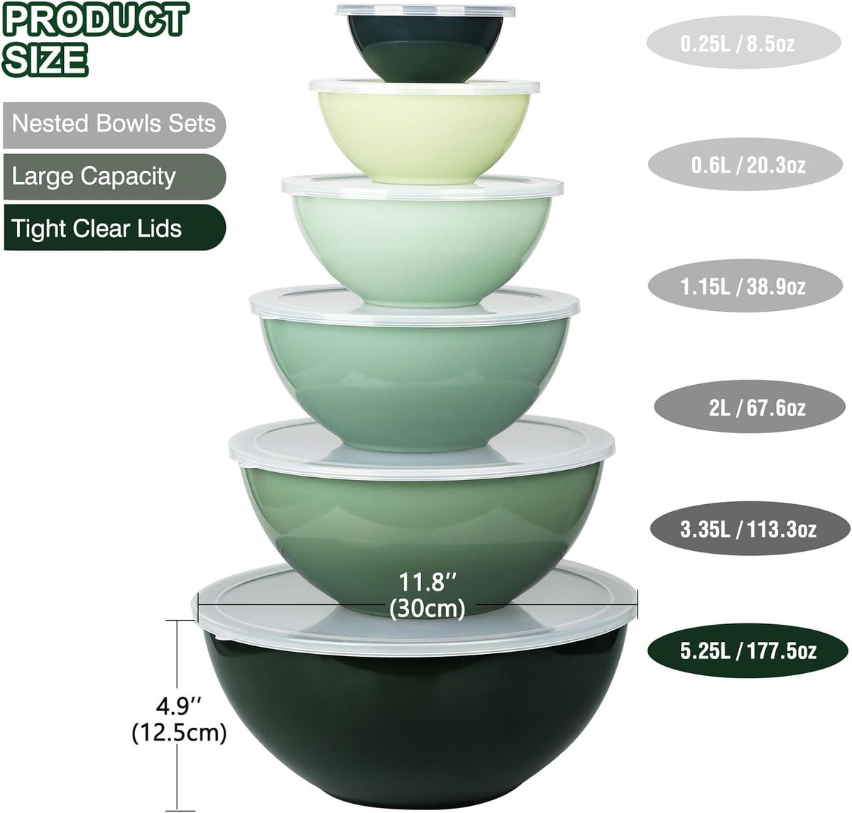 Purilite Select Plastic Mixing Bowl Set - PuriLite