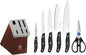 HENCKELS Definition 7 Piece Kitchen Knife Block Set - Professional Cutlery Set, Self Sharpening Knife Block for Chopping, Slicing, Dicing & Cutting - PuriLite