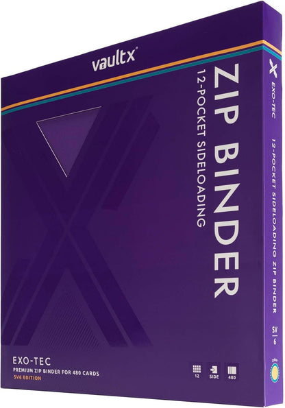 Vault X 12 Pocket Trading Card Zip Binder, 480 Cards, Compatible with Pokemon Scarlet & Violet Set, Exo-Tec Album Material, 20 Side-Loading Pages, Folder for Collectible TCG (SV1) - PuriLite