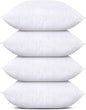 Utopia Bedding Throw Pillows (Set of 4, White), 18 x 18 Inches Pillows for Sofa, Bed and Couch Decorative Stuffer Pillow - PuriLite