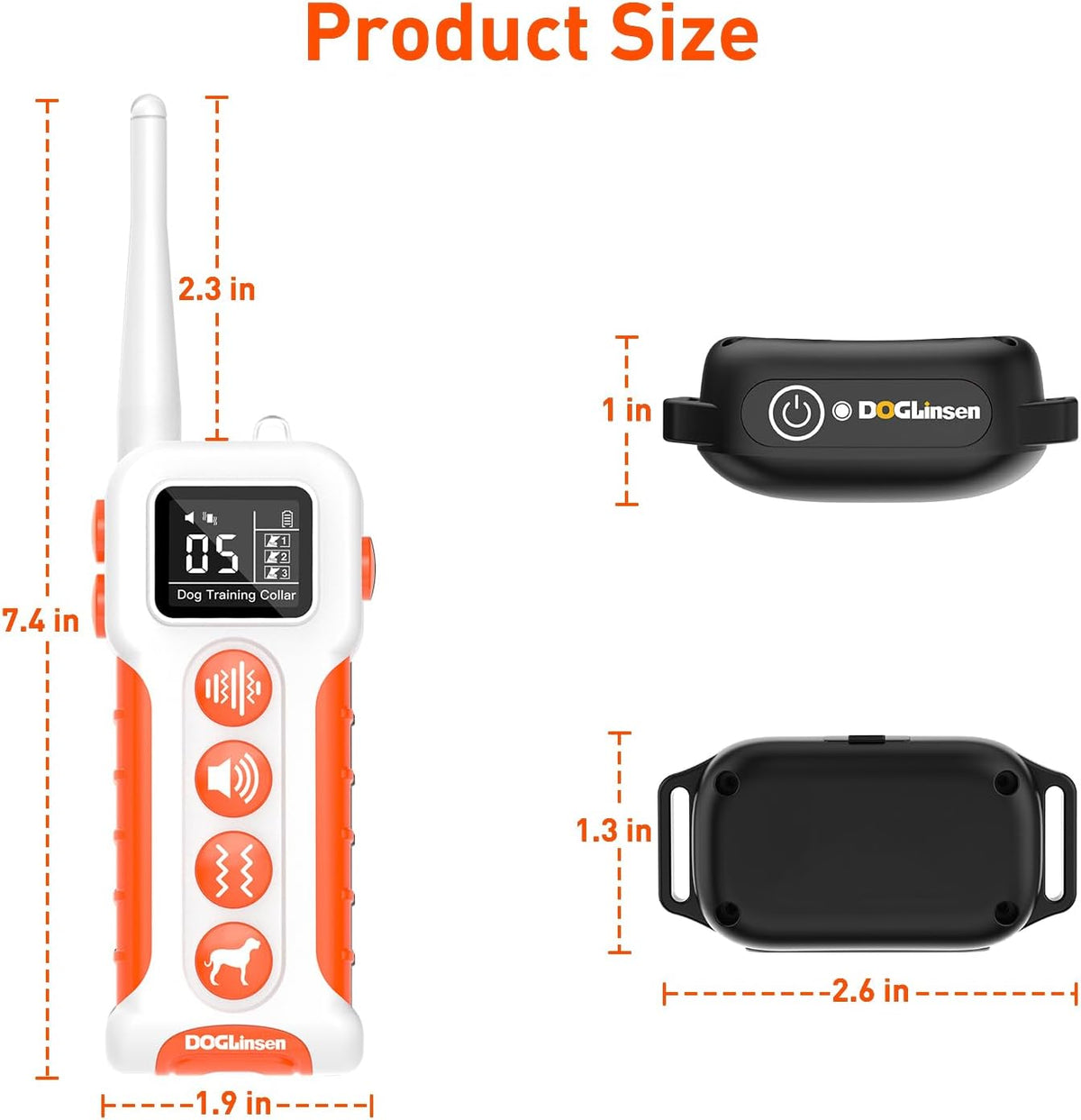 DOGLinsen No Shock Dog Training Collar with Remote 3300ft Range, Vibrating Dog Collar, Vibration Collar for Small Medium Large Dogs, 9 Style Tones and Vibration Collar - PuriLite