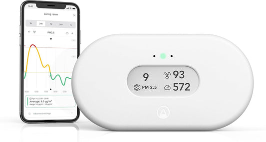 Airthings 2960 View Plus - Radon & Air Quality Monitor (PM, CO2, VOC, Humidity, Temp, Pressure) - PuriLite