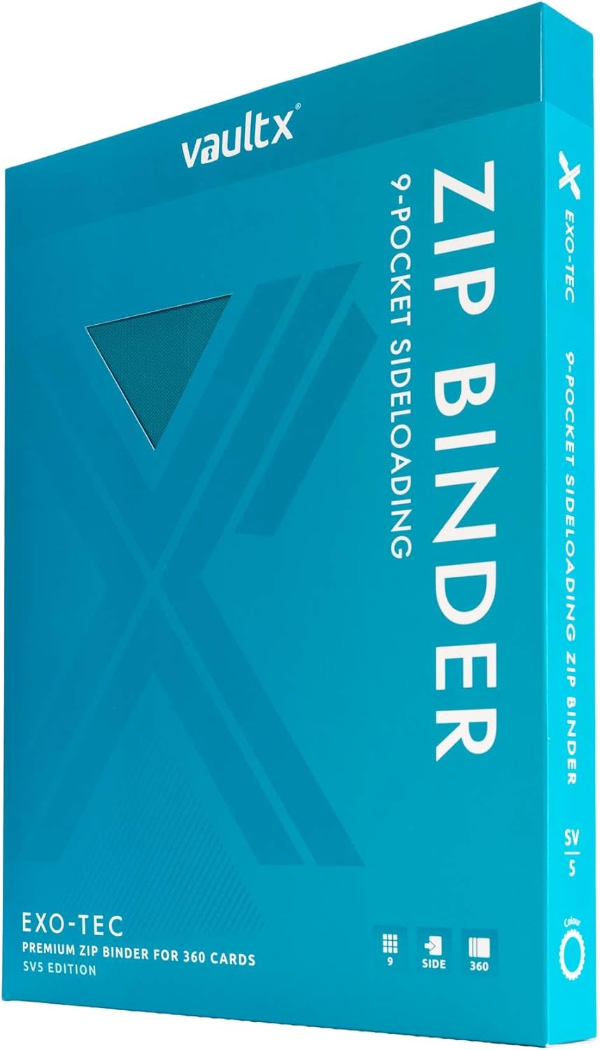 Vault X 12 Pocket Trading Card Zip Binder, 480 Cards, Compatible with Pokemon Scarlet & Violet Set, Exo-Tec Album Material, 20 Side-Loading Pages, Folder for Collectible TCG (SV1) - PuriLite