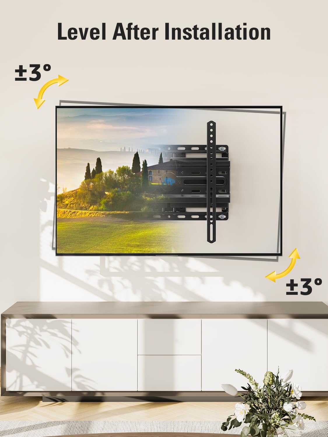Mounting Dream TV Wall Mount for Most 32-65" Flat Screen TVs, Full Motion TV Mount with Dual Swivel Articulating Arms, Easy for TV Centering, Max VESA 400x400mm, 99 lbs Loading MD2380 - PuriLite