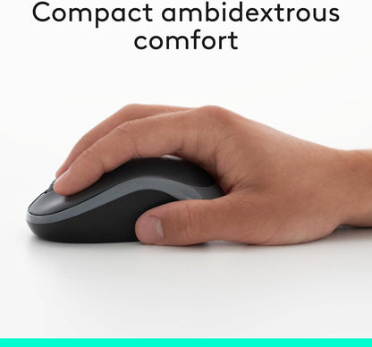 Logitech MK295 Wireless Mouse & Keyboard Combo with SilentTouch Technology, Full Numpad, Advanced Optical Tracking, Lag-Free Wireless, 90% Less Noise - Graphite - PuriLite