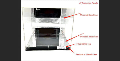 Football Basketball Helmet Sneakers Memorabilia Dustproof Acrylic Display Case Showcase Box UV Protection Mirror Riser - PuriLite