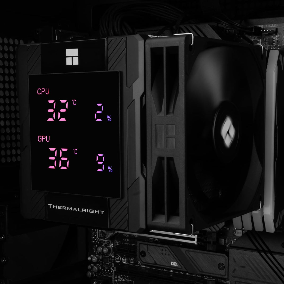 Thermalright Peerless Assassin 120 Digital ARGB Black CPU Air Cooler, Digital Screen Top Cover,6 Heatpipes Computer CPU Cooler, for AM4/AM5,Intel LGA1700/1851/1150/1151/1200,PC Cooler-Black ARGB - PuriLite