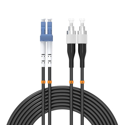 Buacoz 200 Meters LC to LC UPC Outdoor Armored Fiber Patch Cable, 9/125um Single Mode Duplex Fiber Optic Internet Cables, Jumper Optical Patch Cord, (200M/656ft), TPU Black - PuriLite