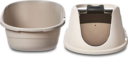 No-Mess Hooded Enclosed Cat Litter Box, Large, Multicolor, 24 in x 18 in x 17 in - PuriLite