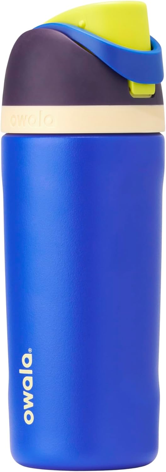 Owala Kids FreeSip Insulated Stainless Steel Water Bottle with Straw, BPA-Free Sports Water Bottle, Great for Travel, 16 oz, Celestial Sphere - PuriLite
