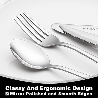 Purilite Select 48-Piece Silverware Set with Steak Knives - PuriLite