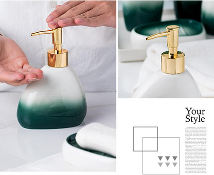 White Bathroom Accessories Set,Modern Countertop Bathroom Decor,Luxury 6 Piece Bathroom Accessory Set,Complete with Soap Dispenser,Toothbrush Holder,Tumbler,Tray - PuriLite