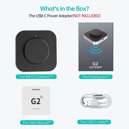 hornbill G2 Gateway Bridge only Works with 2.4Ghz WiFi, Keyless Entry Smart Lock Wi-Fi Bridge, Remotely APP Control, Works with TT Lock or Next Lock APP and Smart Locks - PuriLite