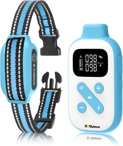 DOGLinsen 2-in-1 Bark and Shock Collar for Dogs, Smart Anti Barking Dog Training Collar with 5 Adjustable Sensitivity, Automatic Bark Collar with Remote, Vibration, Beep, Shock and Automatic - PuriLite