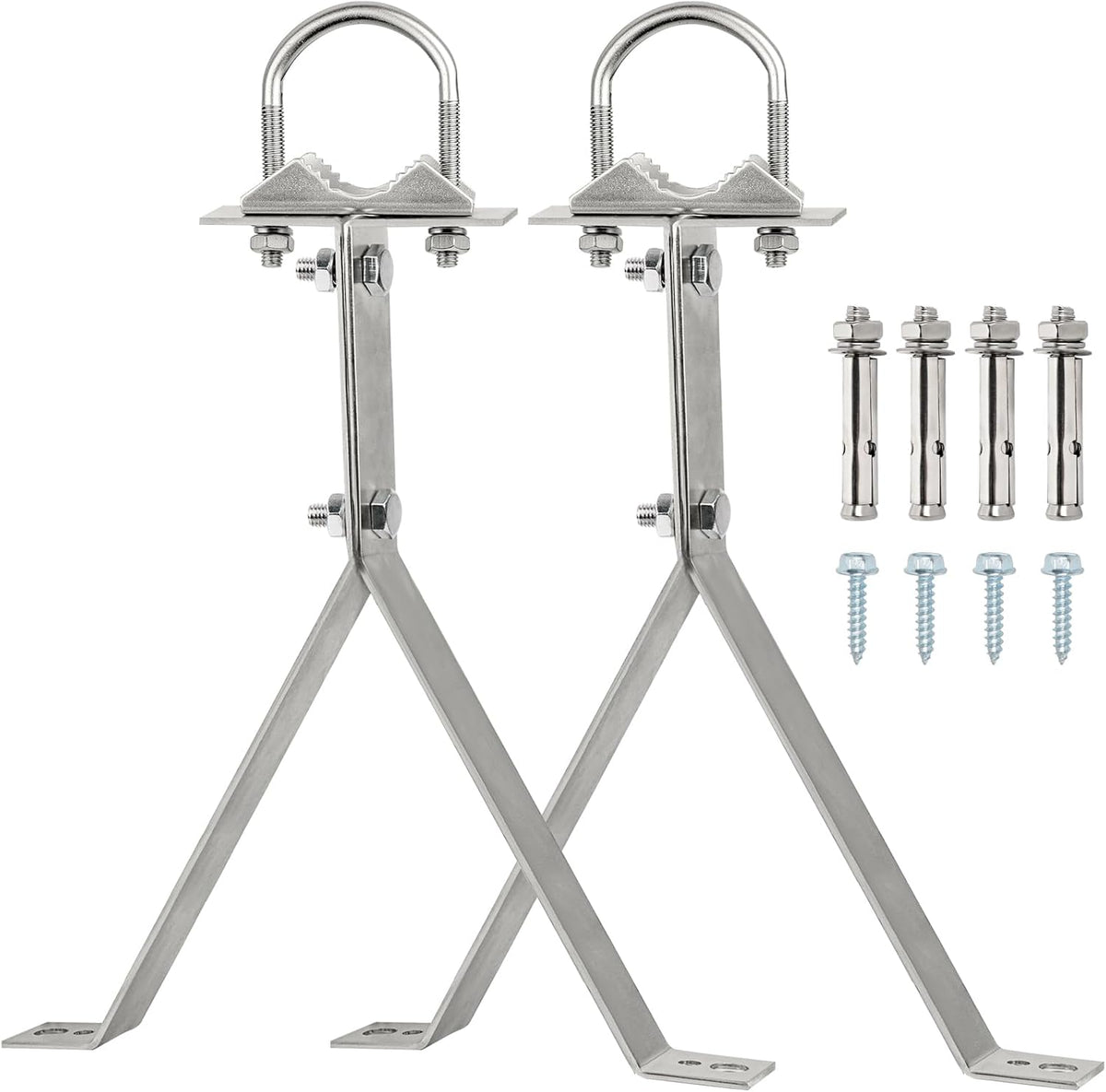 XRDS-RF 16 Inch Heavy-Duty Wall Mount Stand Off Mast for TV Antenna - Windproof Mounting Bracket (2-Leg + 2-Leg) - PuriLite