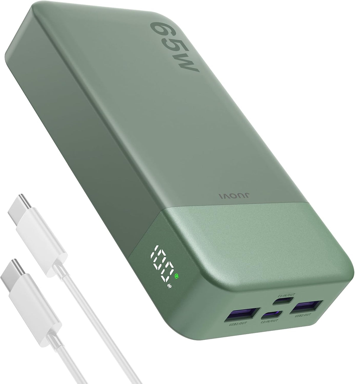JUOVI Power Bank 65W 20000mAh USB-C Laptop Portable Charger Fast Charging