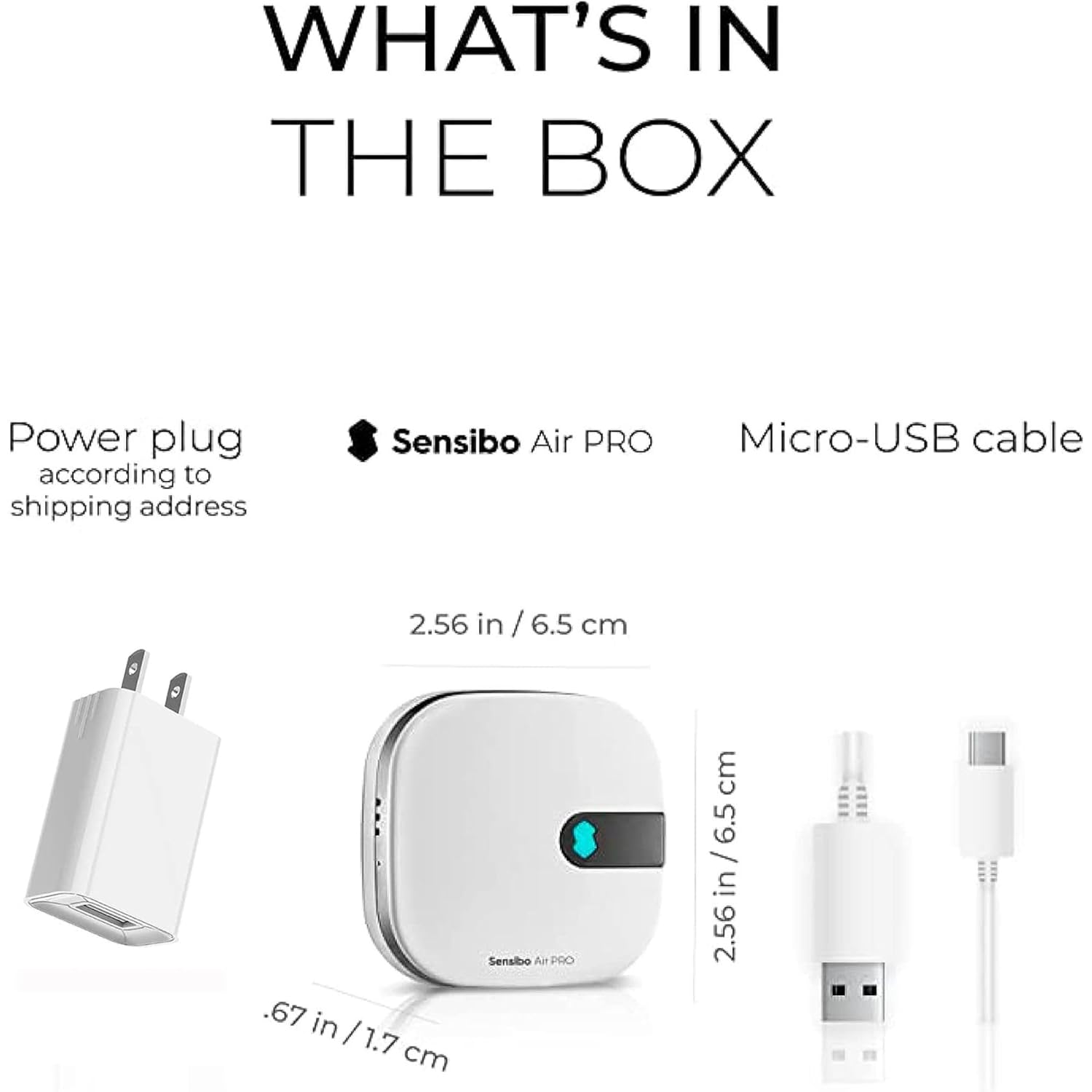 Sensibo Air PRO - Air Conditioner Smart Controller & Air Quality Sensor. Smart Thermostat for Mini Split, Window, Portable AC. Temp & Humidity Sensors. Google, Alexa, Siri & Apple HomeKit Compatible - PuriLite