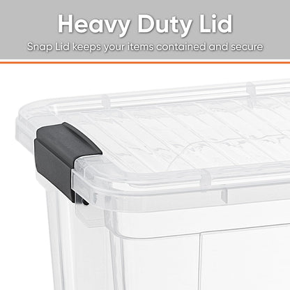 Superio Storage Bins with Lids- 3 Pack, 1.85 Qt Clear Boxes for Organizing, Stackable Plastic Containers- BPA Free, Non-Toxic, Odor Free, Organizer for Home, Office, Dorm - PuriLite