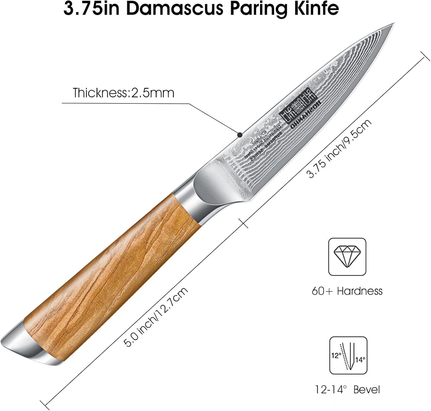 HOSHANHO Damascus Fillet Knife 7 Inch, Professional VG-10 Super Steel Boning Knife, Ultra Sharp Fish Knife with Ergonomic Handle - PuriLite