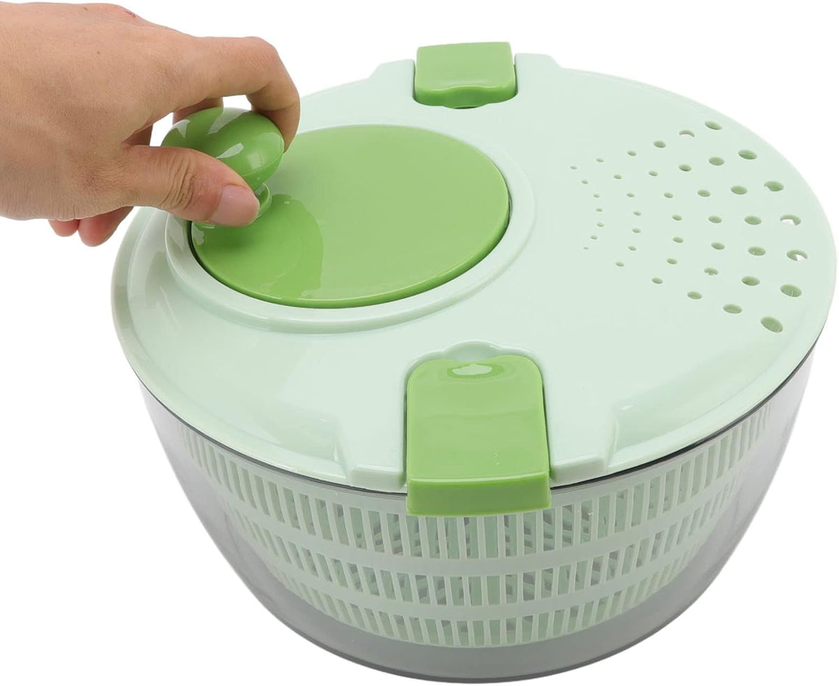 Salad Spinner, Fruit And Vegetable Wash 4L Vegetable Dryer PP Salad Spinner Small Salad Spinner with 2 Lid Locks for Home Kitchen Green - PuriLite