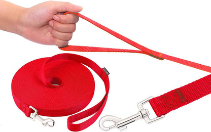 AMAGOOD Dog/Puppy Obedience Recall Training Agility Lead-15 ft 20 ft 30 ft 50 ft Long Leash-for Dog Training,Tie Out,Play,Safety,Camping (15 feet, Black) - PuriLite