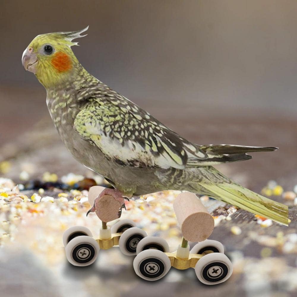 LEEVUS Bird Toys Parrot Mini Roller Skates Double Row Toy Pet Intelligence Training Supplies 2Pcs S