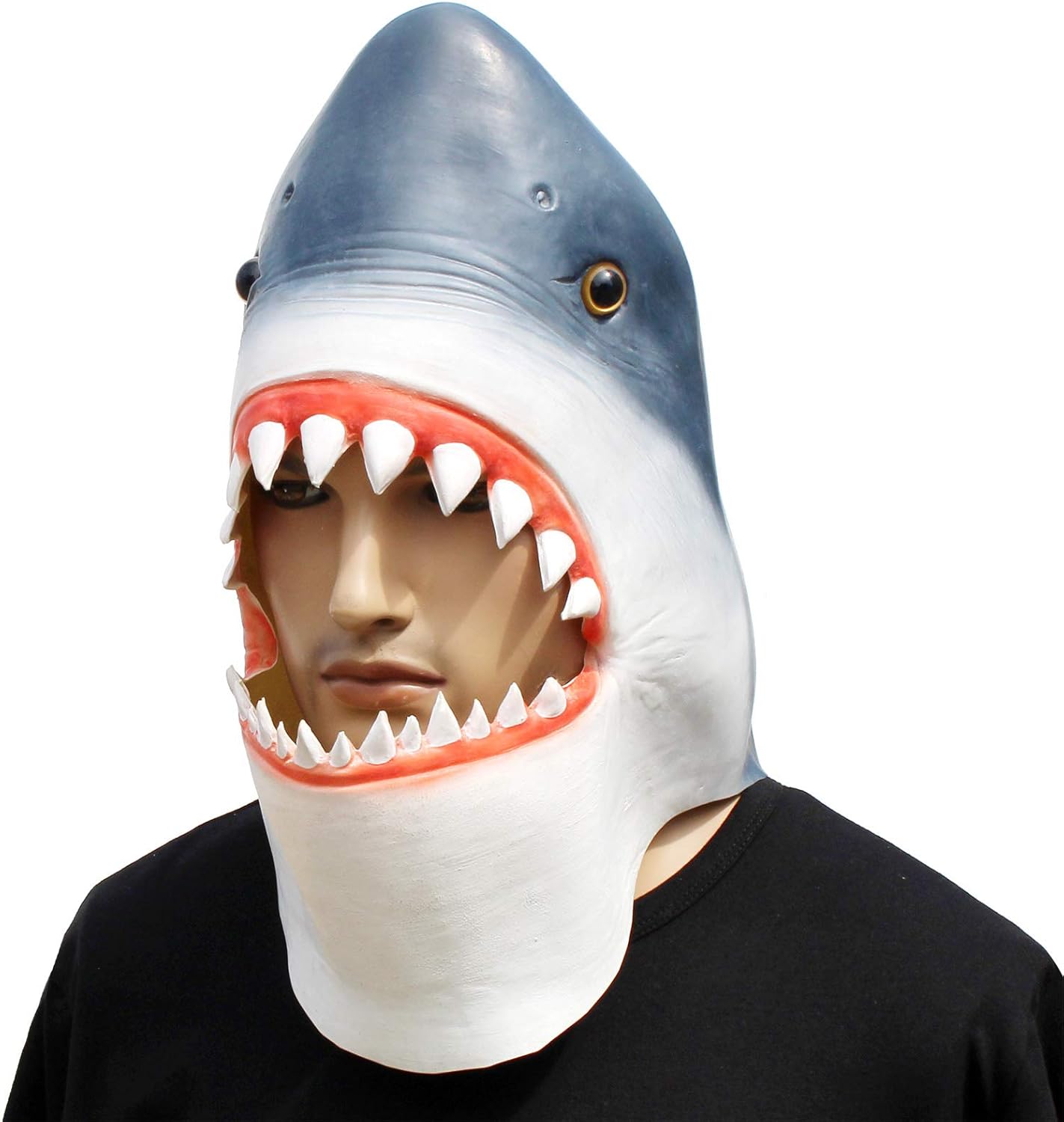 Shark Mask Fish Costume Mask Novelty Halloween Costume Party Latex Animal Head Mask - PuriLite