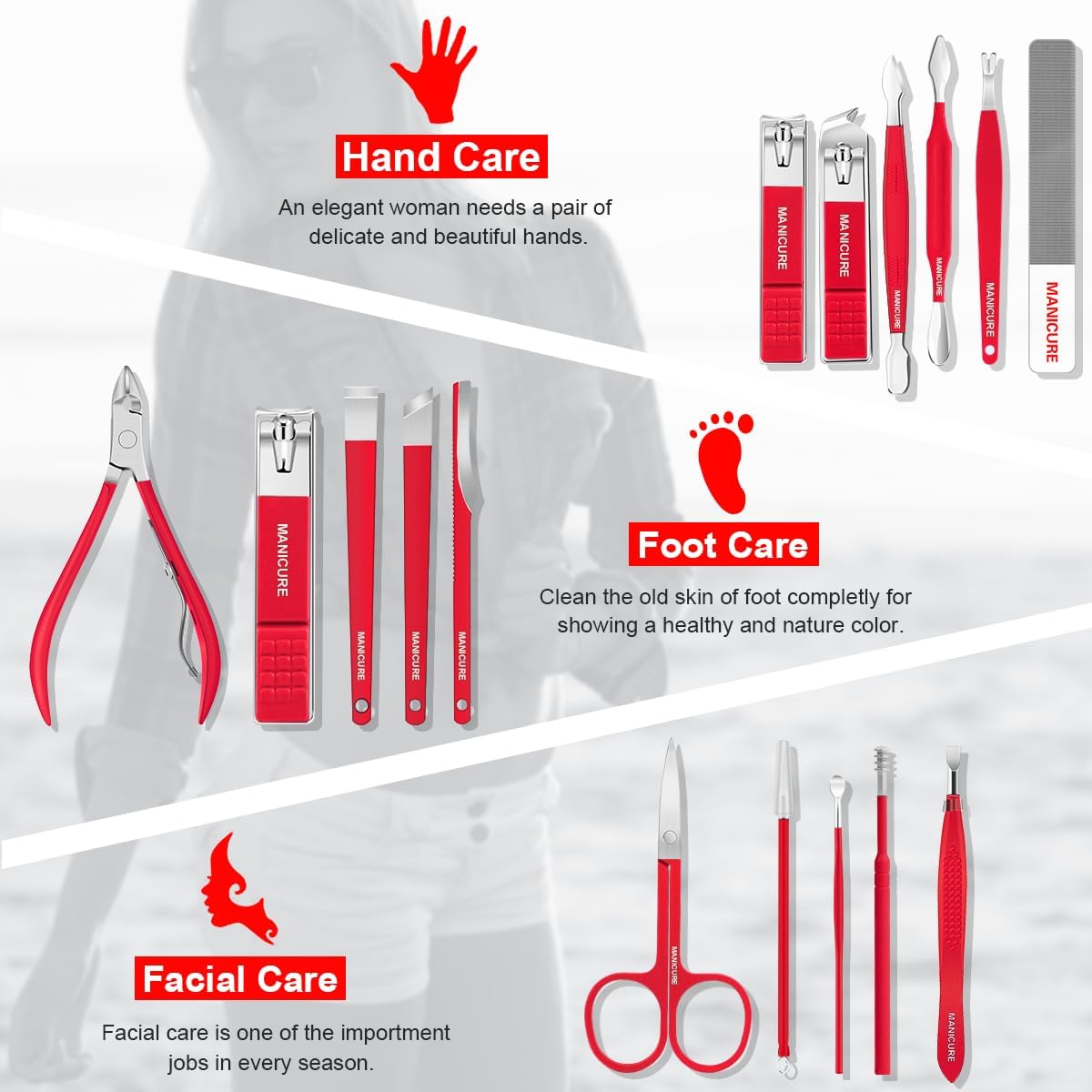 Manicure Set Professional Nail Clippers Pedicure Kit, 16 pcs Stainless Steel Nail Care Tools Grooming Kit with Luxurious Travel Leather Case for Thick Nails Men Women Gift (Black) - PuriLite