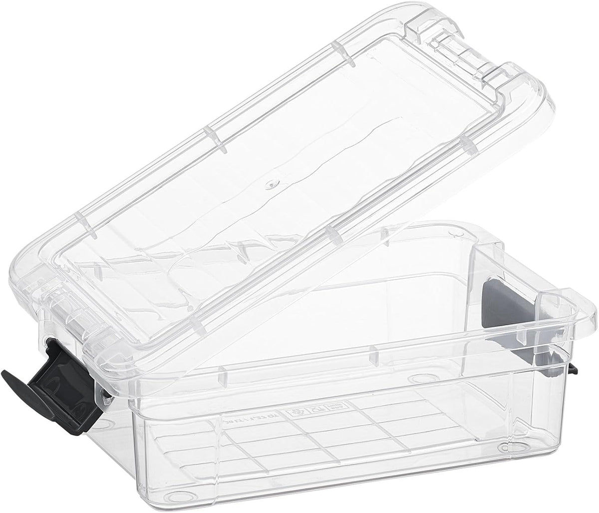 Superio Storage Bins with Lids- 3 Pack, 1.85 Qt Clear Boxes for Organizing, Stackable Plastic Containers- BPA Free, Non-Toxic, Odor Free, Organizer for Home, Office, Dorm - PuriLite
