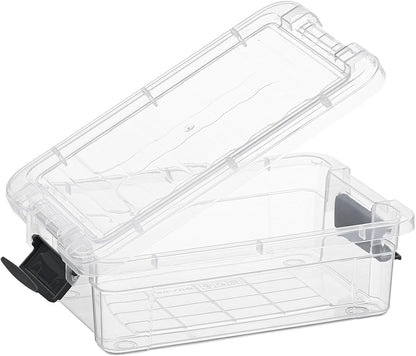 Superio Storage Bins with Lids- 3 Pack, 1.85 Qt Clear Boxes for Organizing, Stackable Plastic Containers- BPA Free, Non-Toxic, Odor Free, Organizer for Home, Office, Dorm - PuriLite