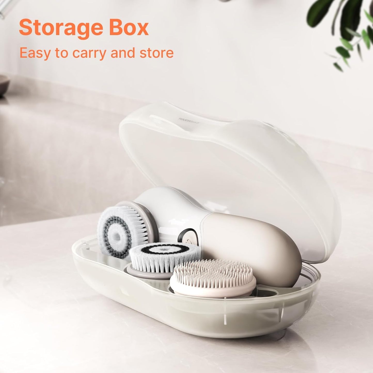 Facial Cleansing Brush Electric Facial Exfoliating Massage Brush with 3 Cleanser Heads and 2 Speeds Adjustable for Deep Cleaning, Removing Blackhead, Face Massaging - PuriLite