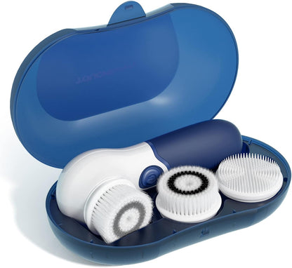 Facial Cleansing Brush Electric Facial Exfoliating Massage Brush with 3 Cleanser Heads and 2 Speeds Adjustable for Deep Cleaning, Removing Blackhead, Face Massaging - PuriLite