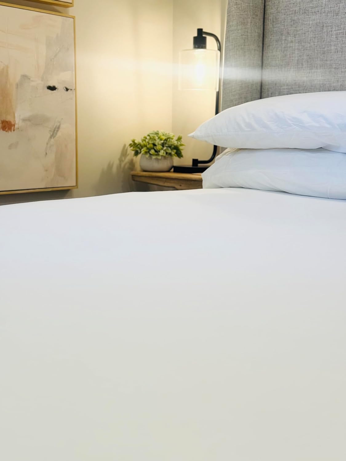 100% Egyptian Cotton Queen Sheet Set – 4-Piece, 800 Thread Count, White – Luxury Hotel Quality Bedding, Fits 14” Deep Mattress, Oeko-TEX Certified - Ultra Soft & Breathable (Queen Size) - PuriLite