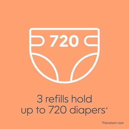 Diaper Genie Max Fresh Clean Laundry Scent Diaper Disposal Pail Refills, Pack Of 3 - PuriLite