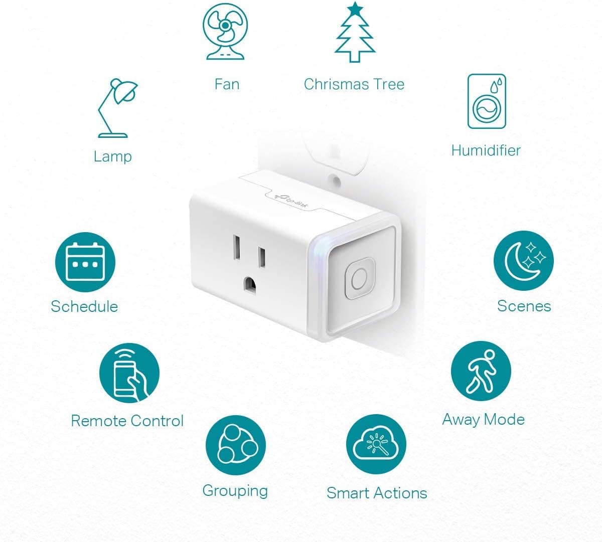 Kasa Smart Plug Mini by TP-Link (HS103P2) - Smart Home WiFi Outlet Works with Alexa, Echo and Google Home, No Hub Required, Remote Control, 2.4GHz WiFi Required, 15 Amp, UL Certified, 2-Pack, White - PuriLite